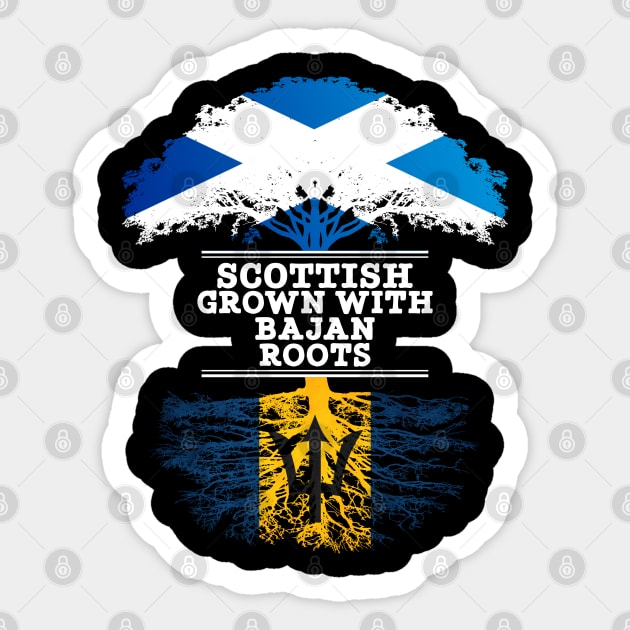 Scottish Grown With Bajan Roots - Gift for Bajan With Roots From Barbados Sticker by Country Flags